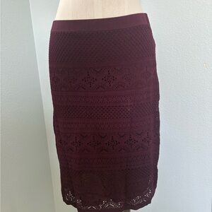 White House Black Market Burgundy Pencil Skirt